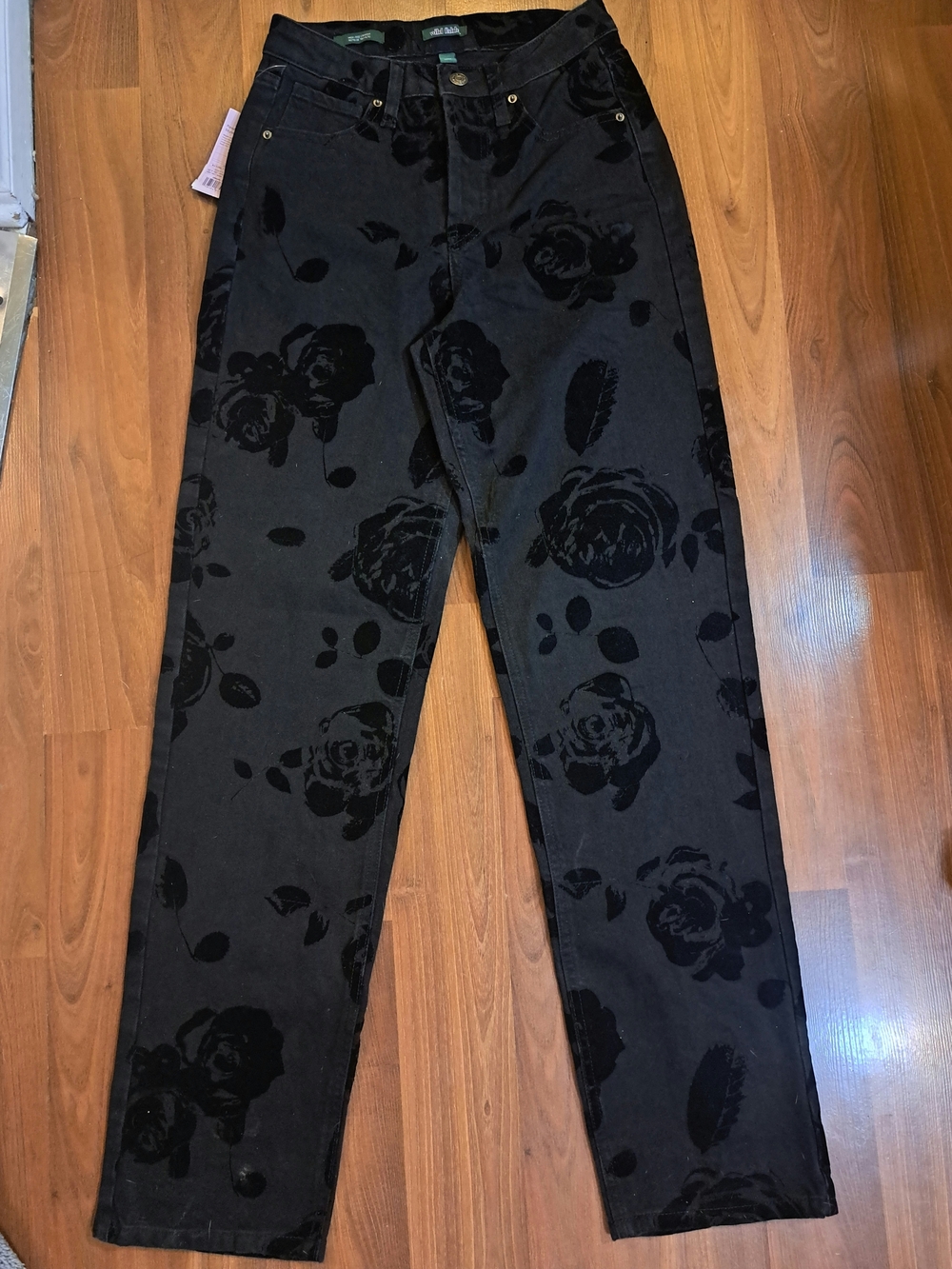 wild fable Black Velvet Floral Jeans